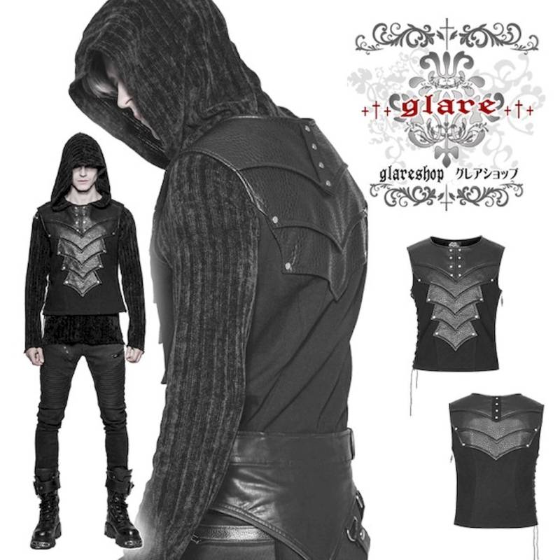 ハミクマ パンク ベスト 服 レザー コスプレ　Mサイズ　2点セット ハミクマ パンク ベスト 服 レザー コスプレ Mサイズ 2点セット