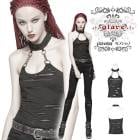 glareshop 쥢åסS/L/2XLKX270-B ߥ 硼Ⱦ ᡼ù ۥ륿ͥå   ֥å ǥ | 奢 V ץ ơ   [PUNK RAVE] Punk Broken Hole Chain Knit Vest