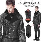 glareshop 쥢åסM.S-M.5XLKX155-B ٥ ߥɥ ²Ĵ ޥ   ֥å  |  åեå 奢 V ơ   [PUNK RAVE] Gothic vest in the tailcoat style