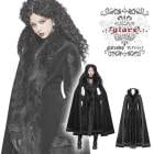 glareshop グレアショップ「XS-4XL」JX559-B■ゴスロリ コート ロング丈 ゴシック ヴィンテージ ファー付き 黒 ブラック レディース | 魔女 |地雷系 地雷系女子 魔女 ヴィジ