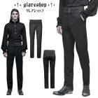 glareshop グレアショップ「M.S-M.4XL」PX266-B■スチームパンクストライプパンツ 紳士 フォーマル  黒 メンズ | ゴスロリ ゴシック ファッション ヴィジュアル系 V系 モー