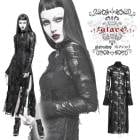 glareshop グレアショップ「S/L/2XL」WX265-B■ゴシック 退廃風ダメージ加工 肌見せ レースアップ魔女ワンピース ロング 黒 レディース | ヴィジュアル系 V系 モード系 コスプ