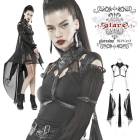 glareshop グレアショップ「S/L/2XL」KX353-B■パンク ダークナイトヘビーメタルバットマント ロング丈 ハーネスベルト  黒 ブラック レディース | ゴスロリ 地雷系 ヴィジュア