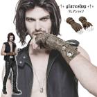 glareshop グレアショップ「M.XL/M.3XL」Zt024-C■ゴスロリ スチームパンク 退廃風 フェックレザー グローブ 指なし 手袋 ブラウン メンズ | パンク ロック ファッション 