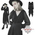 glareshop グレアショップ「XS-4XL」WX461-B■ゴスロリ ハイウエスト シフォン マキシ アシンメトリー ドレス ワンピース 黒 レディース | ゴスロリ ゴシック ヴィジュアル系 