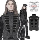 glareshop グレアショップ「M.S-M.5XL」KX374-B■ゴシック ジャガード ナポレオン ベスト ショート丈 軍服スタイル 黒 ブラック メンズ | ゴスロリ ゴシック スチームパンク