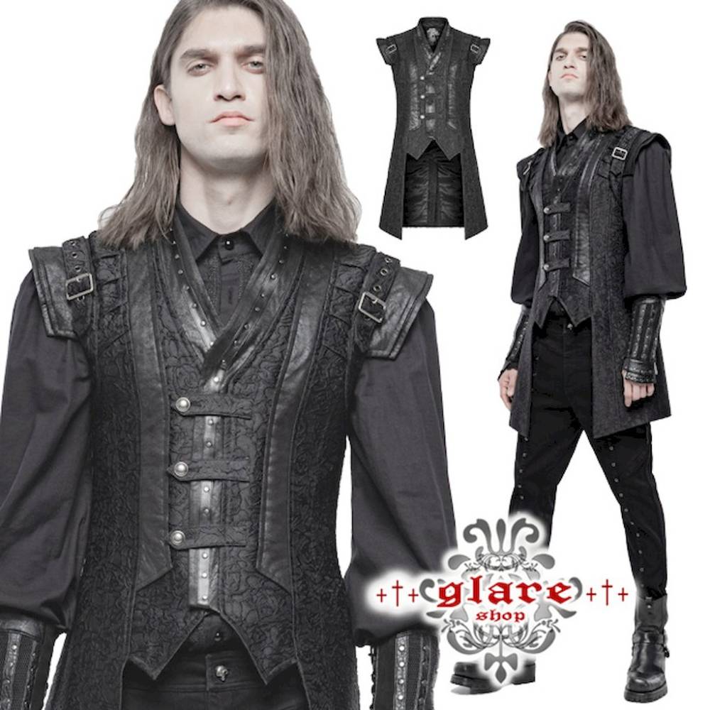 glareshop ���쥢����åס�M.S-M.5XL��KX380-B�������å� ������ �٥��� �ߥɥ�� ����å� �� �֥�å� ��� | �������� �����å� �ե��å���� �������奢��� V�� �⡼�ɷ� �����ץ� ���ơ��� ���� �� [PUNK RAVE] Punk Hanfu Medium-length waistcoat