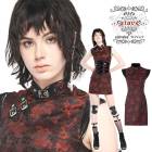 glareshop グレアショップ「XS-4XL」WX480-R■ゴスロリ チャイナドレス ジャガード ドレス ワンピース 華ゴス 赤×黒 レディース | ヴィジュアル系 V系 モード系 コスプレ ス