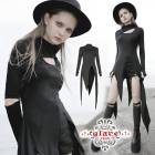glareshop グレアショップ「S/L/2XL」WX520-B■ゴスロリ ゴシック 胸開き アシンメトリー ワンピース 黒 レディース | ゴスロリ ゴシック パンク ロック ファッション モード