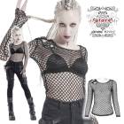 glareshop グレアショップ「XS-4XL」TX867-B■ゴスロリ シースルー メッシュTシャツ カットソー 黒 レディース | スチームパンク ヴィジュアル系 V系 モード系 コスプレ ステ