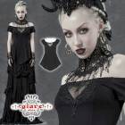 glareshop グレアショップ「S/L/2XL」TX870-B■ゴスロリ 胸元シースルー オフショルダー 刺繍 カットソー Tシャツ 黒 レディース | ゴシック ファッション ヴィジュアル系 V