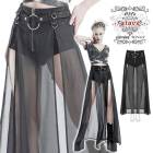 glareshop ���쥢����åס�XS-4XL��SX390-B���������� �����å� �⡼�ɷ� �����ѥ��դ� ���ե��� ���� �������� �� ��ǥ����� | ��������ѥ� �������奢��� V�� �⡼�ɷ� �����ץ� ���ơ��� ���� �� [PUNK RAVE] Gothic Transparent Fake Two-Pieces Long Skirt
