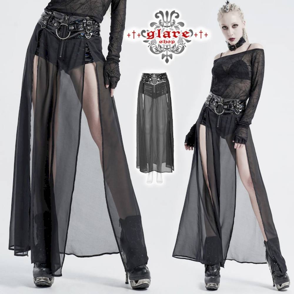 glareshop ���쥢����åס�XS-4XL��SX390-wa���������� �����å��쥶���٥�ȥ����ѥ��դ����ե�����󥰥������� �� ��ǥ����� | �������奢��� V�� �⡼�ɷ� �����ץ� ���ơ��� ���� �� [PUNK RAVE] Gothic Transparent Fake Two-Pieces Long Skirt