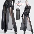 glareshop グレアショップ「XS-4XL」SX390-wa■ゴスロリ ゴシックレザーベルトスカパン付きシフォンロングスカート 黒 レディース | ヴィジュアル系 V系 モード系 コスプレ ステ