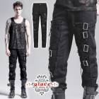 glareshop グレアショップ「M.S-M.5XL」PX505-B■パンク 退廃風 ストーンウォッシュ加工 ボンテージパンツ ロングパンツ 黒 メンズ |スチームパンク ヴィジュアル系 V系 コス
