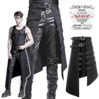 glareshop グレアショップ「M.M/M.XL/M.3XL」SX393-B■ゴスロリ パンク アシンメトリーオーバースカート 黒 メンズ | パンク ロック ファッション スチームパンク ヴィジ