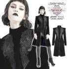 glareshop グレアショップ「XS-4XL」JX740-B■ゴスロリ コート ミドル丈 ゴシック エレガント 刺繍 レースアップ 黒 ブラック レディース | ゴシックコート シックファッション