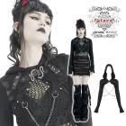 glareshop グレアショップ「XS-4XL」JX745-B■パンク フード付き ジャケット ショート丈 ニット 指穴 スネークモチーフバックル 黒 ブラック レディース | コート 異素材 個性