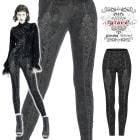 glareshop グレアショップ「XS-4XL」PX526-B■ゴスロリ ゴシック レース ベルベットニット レギンス レギンパン スキニーパンツ 黒 レディース | ヴィジュアル系 V系 モード系