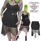 glareshop グレアショップ「L-5XL」SX440-B■ゴスロリ ゴシックメッシュアシンメトリーフィッシュテールスカート 黒 レディース | ヴィジュアル系 V系 モード系 コスプレ ステージ