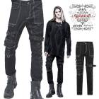 glareshop グレアショップ「M.S-M.5XL」PX532-W■ゴスロリ パンク ロック ストレートパンツ ロングパンツ 黒×白 メンズ | ヴィジュアル系 V系 モード系 コスプレ ステージ