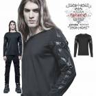 glareshop グレアショップ「M.S-M.5XL」TX951-B●ゴスロリ ゴシック パンク 長袖 Tシャツ カットソー 黒 メンズ | ゴスロリ ゴシック パンク ロック ファッション スチー