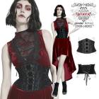 glareshop グレアショップ「S/L/2XL/4XL」KX443-B■ゴスロリ コルセットベルト ゴシック ベルベット ローズレース ワスピー 黒 ブラック レディース | ゴスロリ ゴシック 