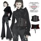 glareshop グレアショップ「S/L/2XL/4XL」KX443-R■ゴスロリ コルセットベルト ゴシック ベルベット ローズレース ワスピー 赤×黒 レッド×ブラック レディース | ファッシ