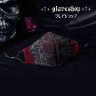 glareshop グレアショップ「S/M.M」Za034-R■ゴスロリ ゴシック 刺繍レース ベルベット マスク 黒×赤 レディース/メンズ | ゴスロリ ゴシック パンク ロック ファッション ス