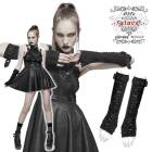 glareshop グレアショップ「S/L/2XL」Zt068-B■ゴスロリ パンク ダメージ加工 蜘蛛の巣 ベルト 手袋 黒 レディース | ゴスロリ ゴシック パンク ロック ファッション スチー