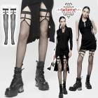 glareshop グレアショップ「F」ZF021-B■ゴスロリ ゴシック カジュアル スカル ガーター付メッシュ ニーハイソックス 黒 レディース | ゴスロリ ゴシック パンク ロック ファッショ