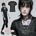 glareshop グレアショップ「M.M/M.XL/M.3XL」TX1007-B■ゴスロリ パンク スタイリッシュ Vネック メッシュ 半袖 Tシャツ 黒 メンズ | ヴィジュアル系 V系 モード系