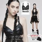 glareshop ���쥢����åס�S/L/2XL��KX461-B���ѥ� ���������ȥ�å� ����ߥ����� �ȥåץ� �� ��ǥ����� | �������� �����å� �������奢��� V�� �⡼�ɷ� �����ץ� ���ơ��� ���� �� [PUNK RAVE] Punk Cross Strap Crop Top