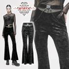 glareshop グレアショップ「XS-4XL」PX573-B■ゴスロリ ゴシック シースループリントベルベットロングフレアパンツ 黒 ブラック レディース | 地雷系 ヴィジュアル系 V系 モード