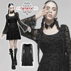 glareshop グレアショップ「S/L/2XL」WX691●ゴスロリ ゴシック ボートネックコウモリ蝙蝠柄長袖ミニワンピース 黒 レディース | ゴスロリ ゴシック パンク ロック ファッション 