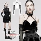 glareshop グレアショップ「S/L/2XL」Zt072-B-zk■ゴスロリ ゴシック チョーカー付きホルターアームスリーブ グローブ 黒 レディース | ゴスロリ ゴシック パンク ロック フ