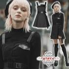 glareshop グレアショップ「XS-4XL」WX503●ゴスロリ ゴシック ハート刺? アシンメトリー襟元 ワンピース ドレス 黒 レディース | ゴスロリ ゴシック パンク ロック ファッショ