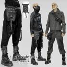 glareshop グレアショップ「M.F」Zb160-B■パンク 退廃風 個性的 サイバーパンク レッグバッグ レッグポーチ 黒 メンズ | ヴィジュアル系 V系 コスプレ ステージ 衣装 服 [P