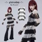 glareshop グレアショップ「M/2XL」TXA082-W■ゴスロリ ゴシック パンク ダメージ加工 前後2way 長袖 セーター ニット 黒×白 レディース | ヴィジュアル系 V系 モード系