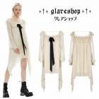 glareshop グレアショップ「S/L/2XL」WX717-Y■ゴスロリ スクエアネック Aライン フリル ワンピース 異素材 レース×シフォン ベージュ レディース | ゴスロリ ゴシック パン