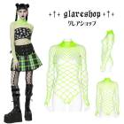glareshop グレアショップ「F」TXA098-N■ゴスロリ ゴシック ハイネック メッシュ ボディスーツ トップス カットソー グリーン レディース | ヴィジュアル系 V系 モード系 コスプ