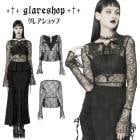 glareshop 쥢åסS/L/2XLTXA084-Bå 쥬 졼å ե쥢µ 롼 ɽ åȥ  ǥ | եå  奢 V ⡼ɷ ץ ơ   [PUNK RAVE] Gothic light lace T-shirt