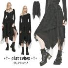 glareshop 쥢åסS/L/2XLSX537-B Хե饤 Ǻ  ȥ꡼   ǥ | å  奢 V ⡼ɷ ץ ơ   [PUNK RAVE] Dry Butterfly Asymmetrical Half Skirt