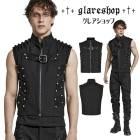 glareshop 쥢åסM.S-M.5XLKX518-BСѥ ̤ ߥ꥿꡼ Ū  ĥ ٥   | ѥ å å  Ū Сѥ ⡼ ץ ơ   [PUNK RAVE] Doomsday Punk Vest
