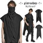 glareshop グレアショップ「M.M/M.XL/M.3XL」KX523-B■パンク 退廃風 背中ダメージ加工 ニット ベスト 黒 メンズ | ゴスロリ ダーク 個性的 サイバーパンク モード系 