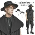 glareshop グレアショップ「M.F」ZH091-B■パンク 退廃風 サイドボタン付き サファリハット アドベンチャーハット 帽子 黒 メンズ | スチームパンク ヴィジュアル系 V系 モード系