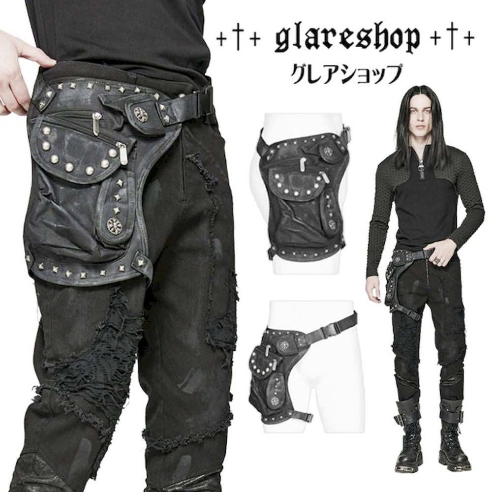 glareshop 쥢åסM.FZX069-Bѥ  Сѥ ĥ&ʥ󥦥ӥ åХå åݡ  ֥å  | åեå ѥ 奢 V ץ ơ   [PUNK RAVE] Punk Leg Bag