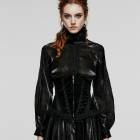 glareshop グレアショップ「S/L/XL/3XL/5XL」KX533-N■ゴスロリ ゴシック ゴージャスなゴス風プリント別珍コルセット グリーン×黒 レディース | 地雷系 ヴィジュアル系 V