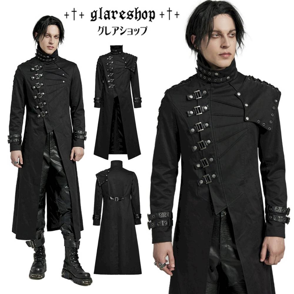 glareshop ���쥢����åס�M.S-M.5XL��JX917-B���ѥ󥯥ϥ����顼�������ȥ꡼������ ���󥰾� �� �֥�å� ��� | �������� �ե��å���� �������奢��� V�� �����ץ� ���ơ��� ���� �� [PUNK RAVE] Punk textured asymmetrical long jacket