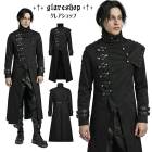 glareshop 쥢åסM.S-M.5XLJX917-Bѥ󥯥ϥ顼ȥ꡼ 󥰾  ֥å  |  եå 奢 V ץ ơ   [PUNK RAVE] Punk textured asymmetrical long jacket
